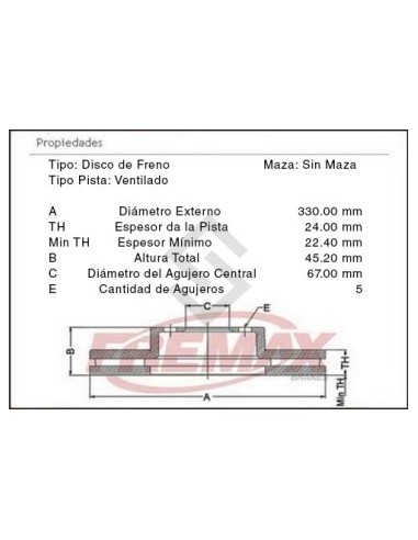Im Disco Freno Del. (v) Bmw 220i / X1 Xdrive 15/...