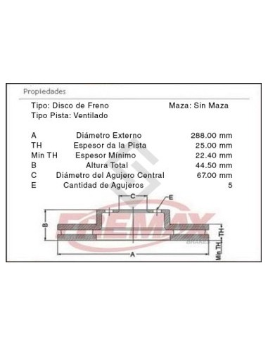 Im Disco Freno Del. (v) M.benz Clase B 180 Cdi - 200/cdi/turbo (w245)  05/...