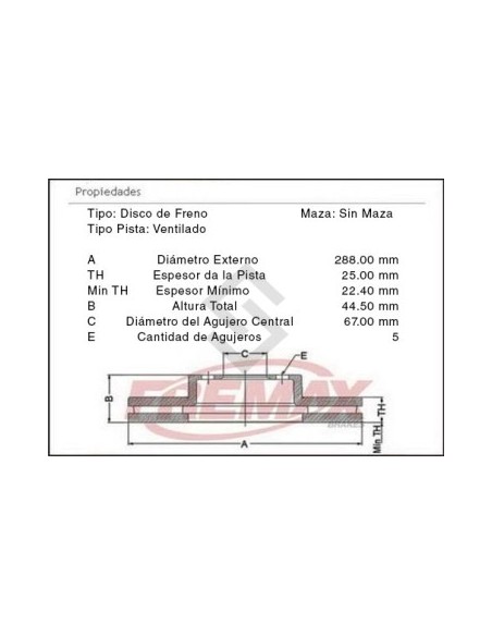 Im Disco Freno Del. (v) M.benz Clase B 180 Cdi - 200/cdi/turbo (w245)  05/...