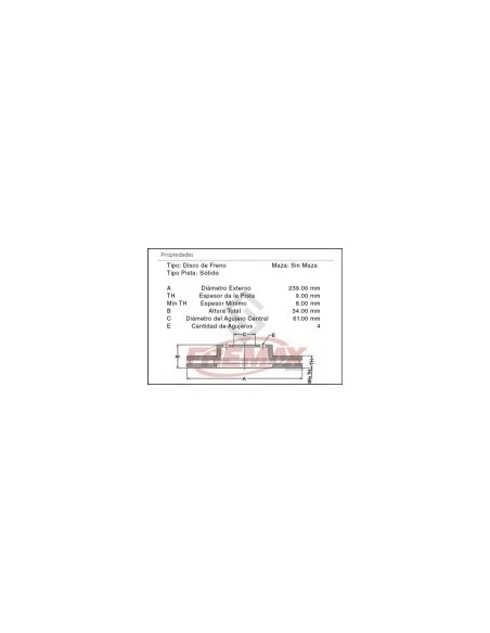 Im Disco Freno Tras. (s) City 09/... Fit 1.6 16v 09/...