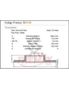 Im Disco Freno Tras. (s) Toyota Camry 92/96