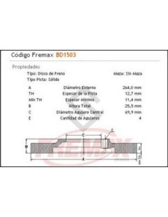Im Disco Freno Tras. (s) Jaguar Xj 4.6 - Xj12 5.3 V8  72/92