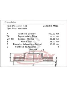 Ch Disco Freno Del. Tracker 1.8 4x2/4x4 13/... - Llanta 16