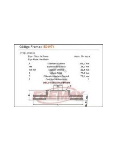 Im Disco Freno Tras. (v) Bmw X5 4.8i (e70) 07/... - X6 3.5d/3.5i (e71) 08/...