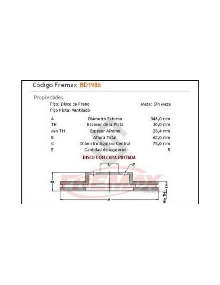 Im Disco Freno Del. (v) Bmw X5 3.0d/3.0sd (e70) 07/... - X6 (e71) - 3.0d / 3.5i 08/...