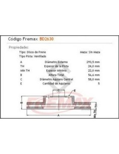 Im Disco Freno Del. (v) Subaru Legacy Outback 2.5 / 3.0 V6  03/...