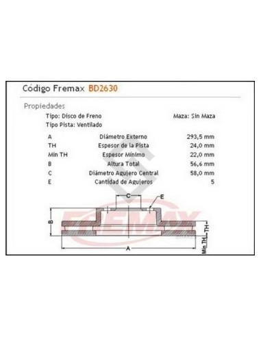 Im Disco Freno Del. (v) Subaru Legacy Outback 2.5 / 3.0 V6  03/...