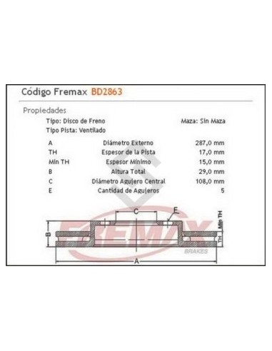 Im Disco Freno Del. (v) Suzuki Vitara 2.5 99/04