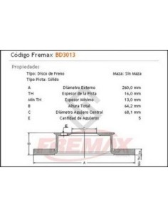 Vw Disco Freno Del. (s) Transporter 1.9 Td
