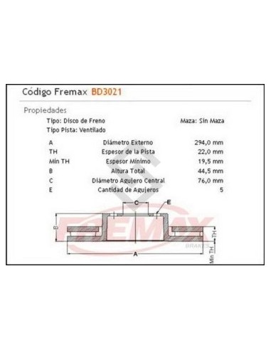 Vw Disco Freno Tras. (v) Transporter T5 1.9 Tdi 03/... (rueda 16)