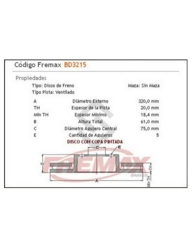 Im Disco Freno Tras. (v) Bmw 500 / 530i  04/...