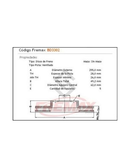 Im Disco Freno Del. (v) Toyota Camry 2..2i 16v / 3.0i V6 24v 91/96