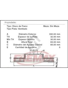 Vw Disco Freno Del. Izq. (v) Touareg 03/... (aro 17)