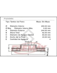 Ch Camp. Freno Tras. Sonic 1.6 12/... Cobalt 1.8 13/...