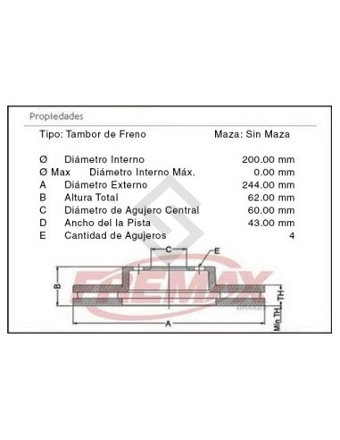 Ch Camp. Freno Tras. Sonic 1.6 12/... Cobalt 1.8 13/...