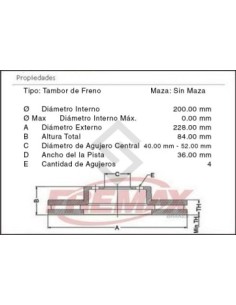Ch Camp. Freno Tras. Agile 1.4 8v 10/... Corsa Classic 14/... Onix 1.4 13/... - C/abs