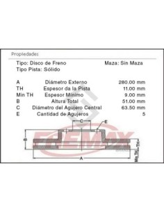 Fd Disco Freno Tras. (s) Kuga 1.6 13/...