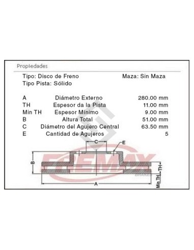 Fd Disco Freno Tras. (s) Kuga 1.6 13/...