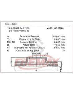 Fd Disco Freno Del. (v) Kuga 13/... Volvo C70/s40/v50 05/...