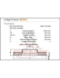 Fd Disco Freno Del. (v) Focus 08/... - Volvo C30 1.6d / 1.6i 16v / 1.8i 16v / 2.0i   08/...