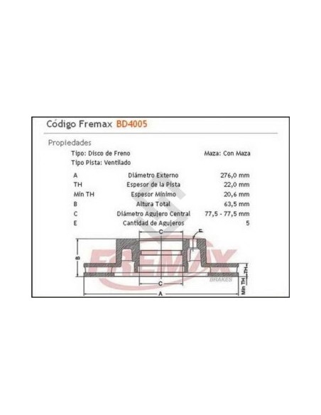 Vr Disco Freno Del. (v) Explorer 4x4 C/abs 95/... / Ranger 88/... / Mazda Navajo 4wd 93/94