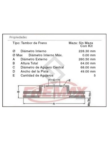 Rt Camp. Freno Tras. Duster 11/... Oroch 16/... 4x4
