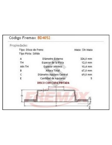 Im Disco Freno Tras. (s) Hyundai Veracruz 3.8  07/...