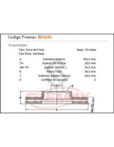Im Disco Freno Del. (v) Nissan X Terra 2.8 - Pathfinder  05/...