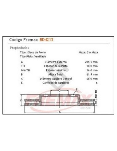 Im Disco Freno Tras. (v) Nissan X Terra 4.0 / Frontier 2.5  05/08