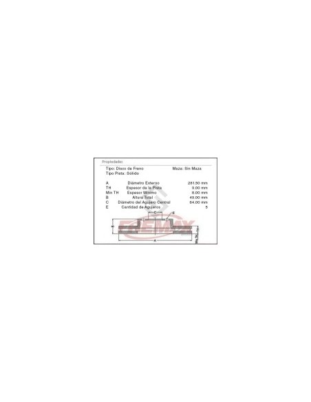 Im Disco Freno Tras. Honda Hr-v 1.8 4x2 15/...