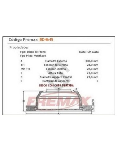 Im Disco Freno Del. (v) Bmw 330 C/abs (e90)  05/...