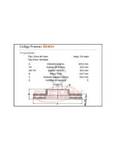 Pg Disco Freno Del. (v) P.807 3.0 24v V6  02/...