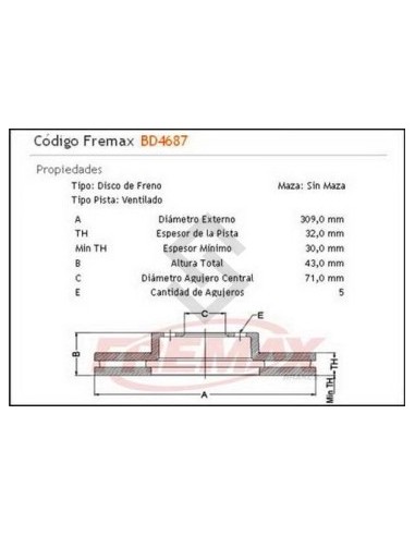 Pg Disco Freno Del. (v) P.607 3.0i 24v V6  00/04