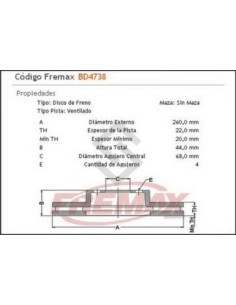 Im Disco Freno Del. (v) Nissan Tiida 1.8  08/...