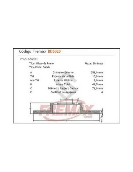 Im Disco Freno Tras. (s) Kia Cerato 2.0i 16v  06/...