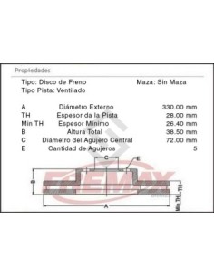 Im Disco Freno Del. (v) Chrysler Town & Country 12/... Journey 14/...