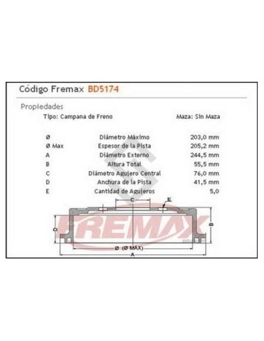 Im Camp. Freno Tras. C/maza Kia Soul 1.6 16v 09/...