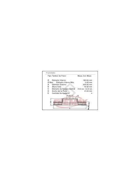 Vr Camp. Freno Tras. C/maza Spark 02/... / 1.0 05/... / Daewoo Matiz 1.0 03/... / 0.8 98/...
