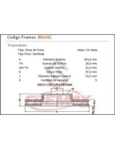 Vw Disco Freno Del. (v) Amarok 2.0 Tdi 10/...