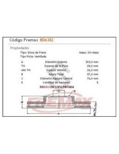Vw Disco Freno Del. (v) Amarok 2.0 Tdi 10/...