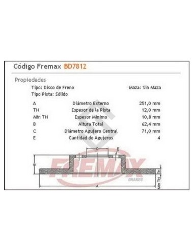 Ct Disco Freno Tras. (s) Xantia Break  95/02