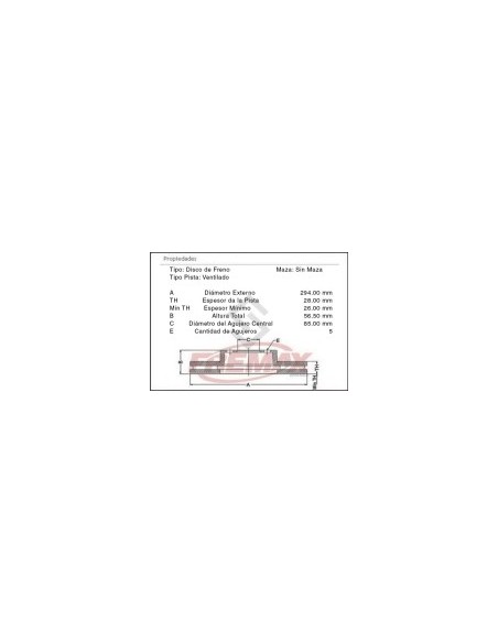 Im Disco Freno Del. (v) Ssangyong Actyon 2.0 16v / Kyron 2.7 20v 07/...