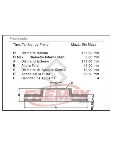 Ft Camp. Freno Tras. Uno 1.4 8v 11/... - Mobi