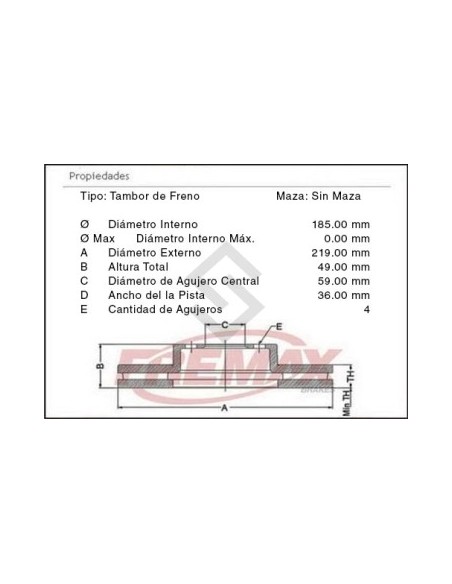 Ft Camp. Freno Tras. Uno 1.4 8v 11/... - Mobi