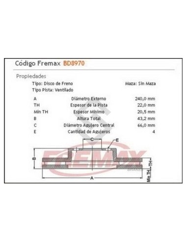 Im Disco Freno Del. (v) Rover Maestro 1.3x1.6 - Metro 1.4 16v - Montego 1.3/1.6  85/...