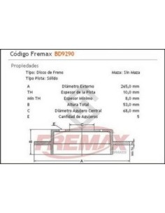 Im Disco Freno Tras. (s) Volvo 740 / 760 / 780  88/...