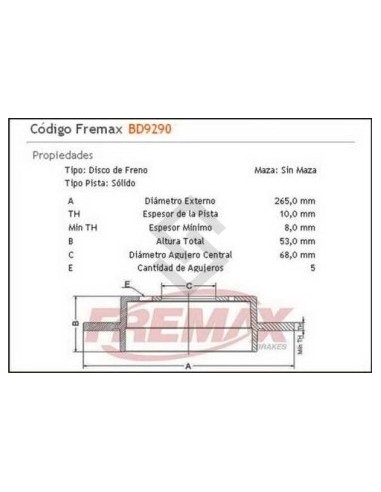 Im Disco Freno Tras. (s) Volvo 740 / 760 / 780  88/...