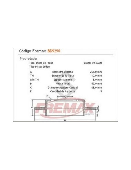 Im Disco Freno Tras. (s) Volvo 740 / 760 / 780  88/...