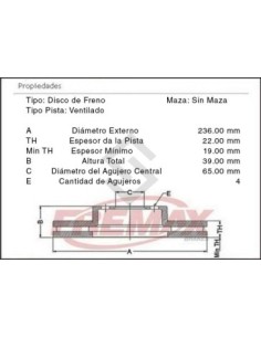 Vw Disco Freno Del. (v) Up 1.0 14/...