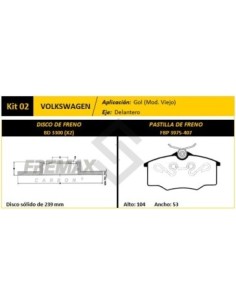 Vr Disco+past Freno Del. (s) Gol / Saveiro 00/... - Pd54